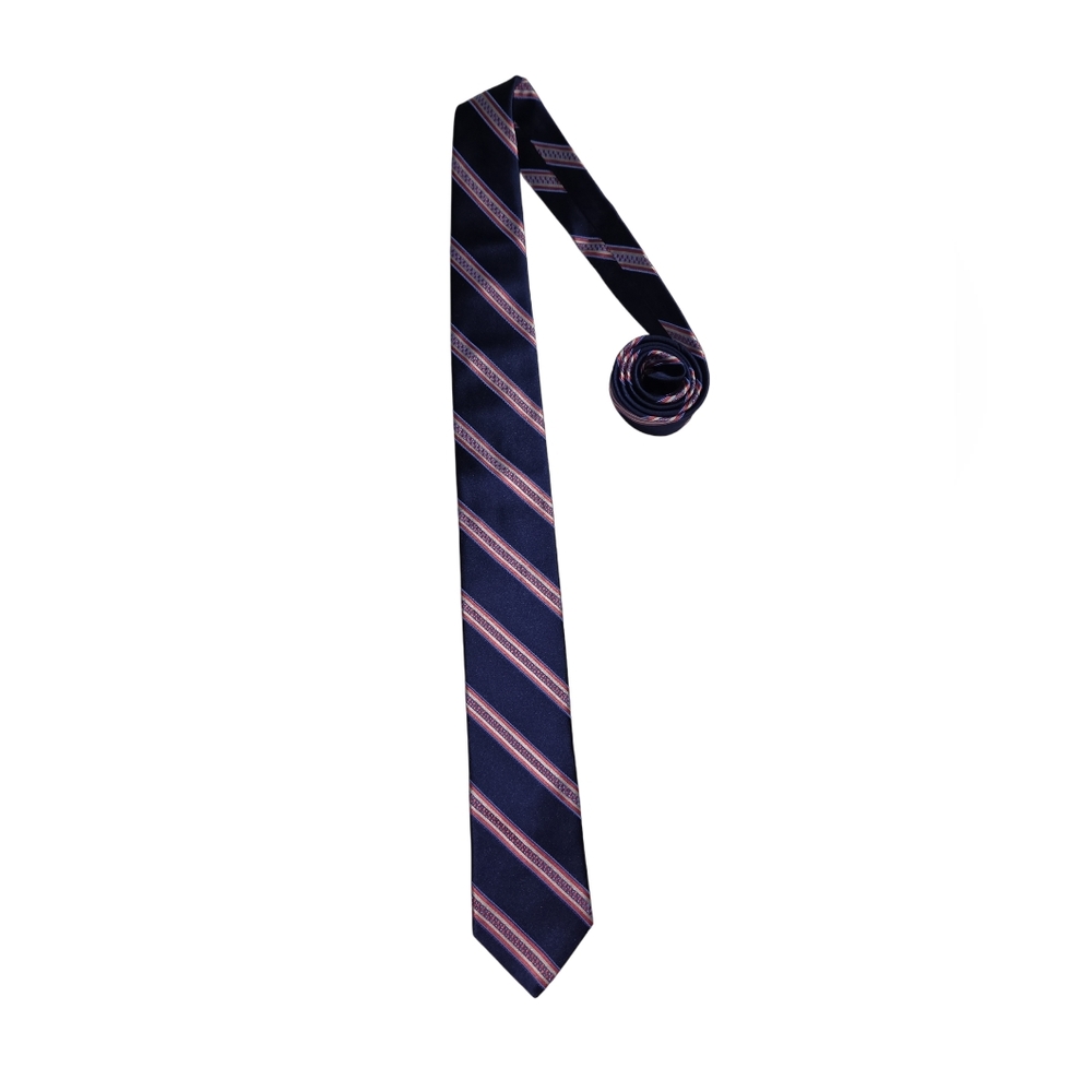 Ted Baker London 100% Silk Tie | Navy Blue Red Stripes